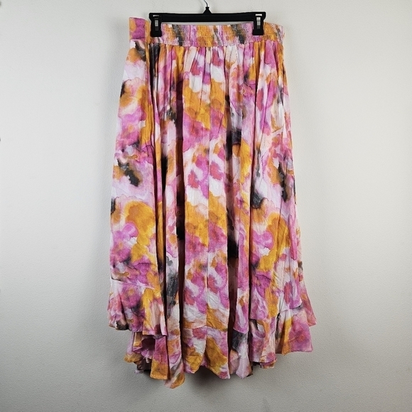 Torrid Multi Watercolor Tie-Dye Off Shoulder Skirt Set Size 1/1X Summer Party - Picture 11 of 12